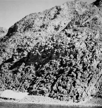 Outcrop of pillow lavas, the Geotimes, Oman.
